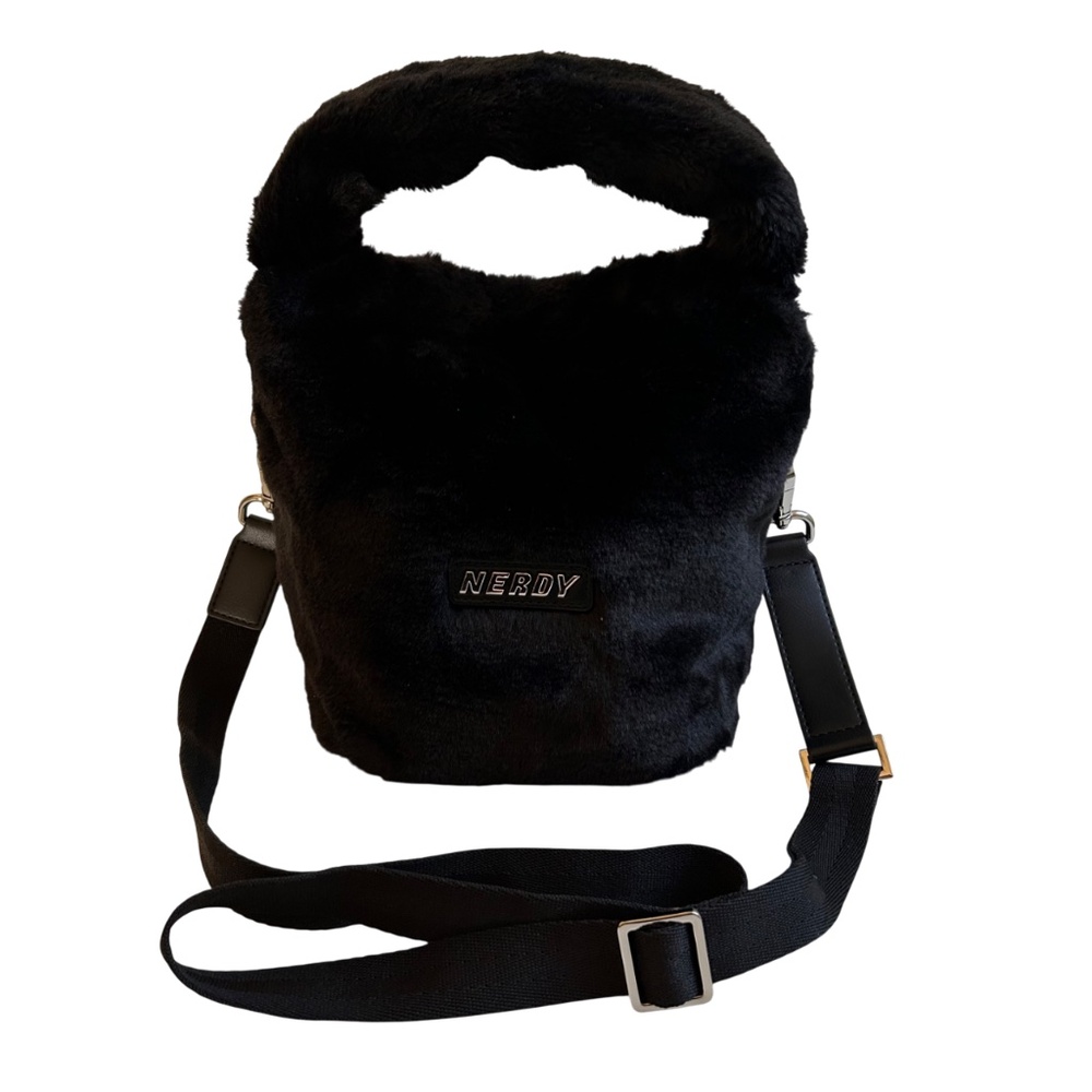 NWOT NERDY Furry & Fluffy Crossbody Tote Bag